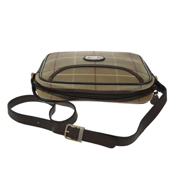 Burberrys Logo Shoulder Bag Check Canvas Leather Brown GHW - Picture 6 of 14